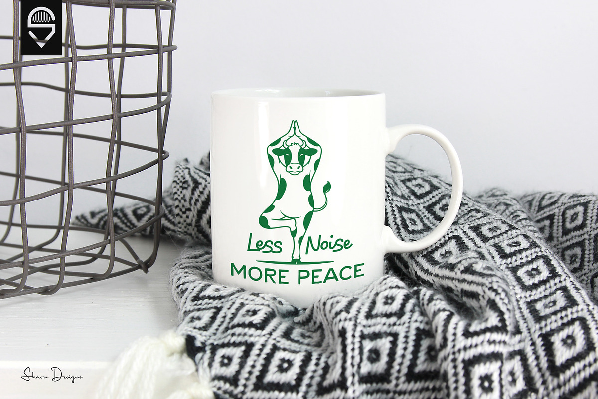 Meditative Yoga Cow T-shirt Design, an Animal Illustration by shaondesigns (Photo 6 of 6)