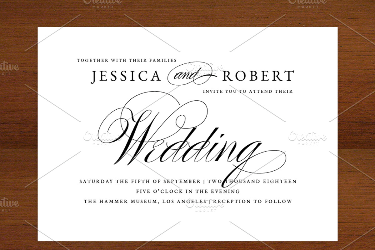 Elegant Script BW Wedding Invitation, an Invitation Template by becky nimoy (Photo 4 of 4)