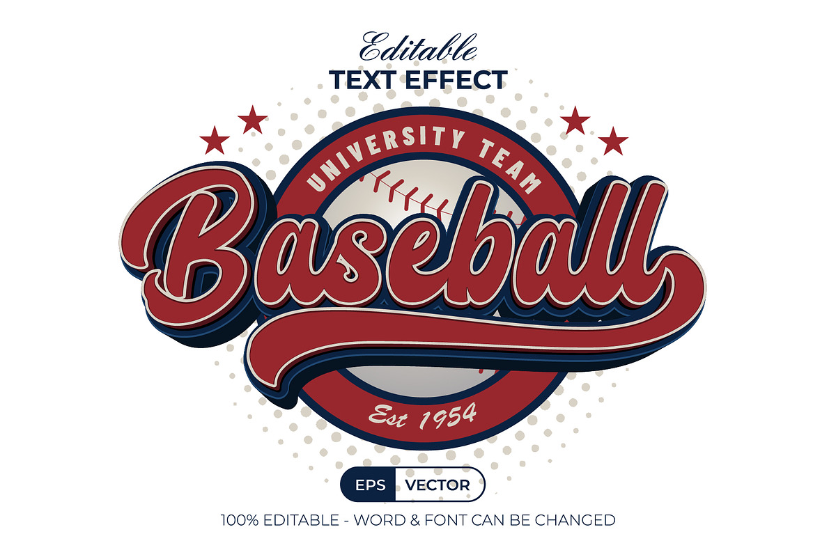 Baseball Text Effect 3D Style, a Layer Style Add-On by Mockmenot (Photo 1 of 3)