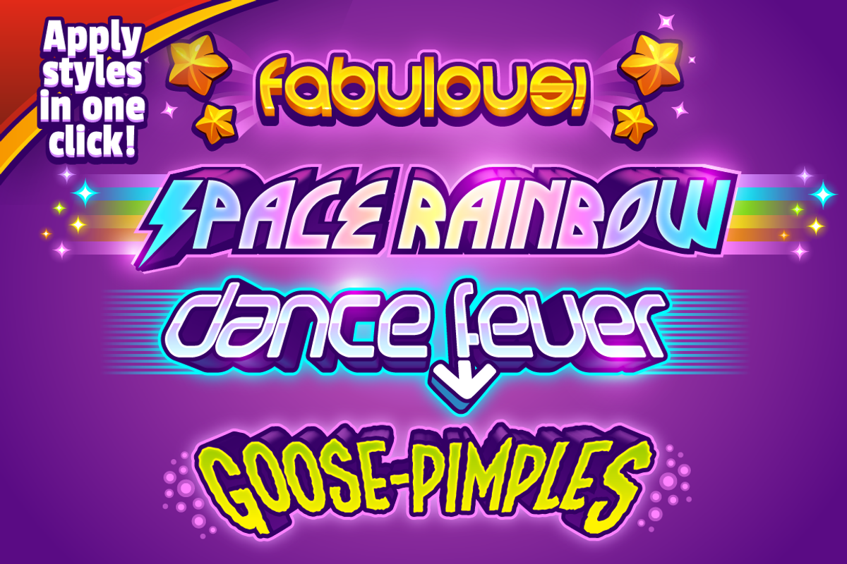 Cartoon Graphic Styles and Logo Kit, a Layer Style Add-On by Vectricity Designs (Photo 8 of 10)