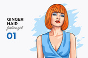 Vector Ginger Hair Girl, a Person Illustration by Iryna Denysova (Thumbnail 2 of 4)