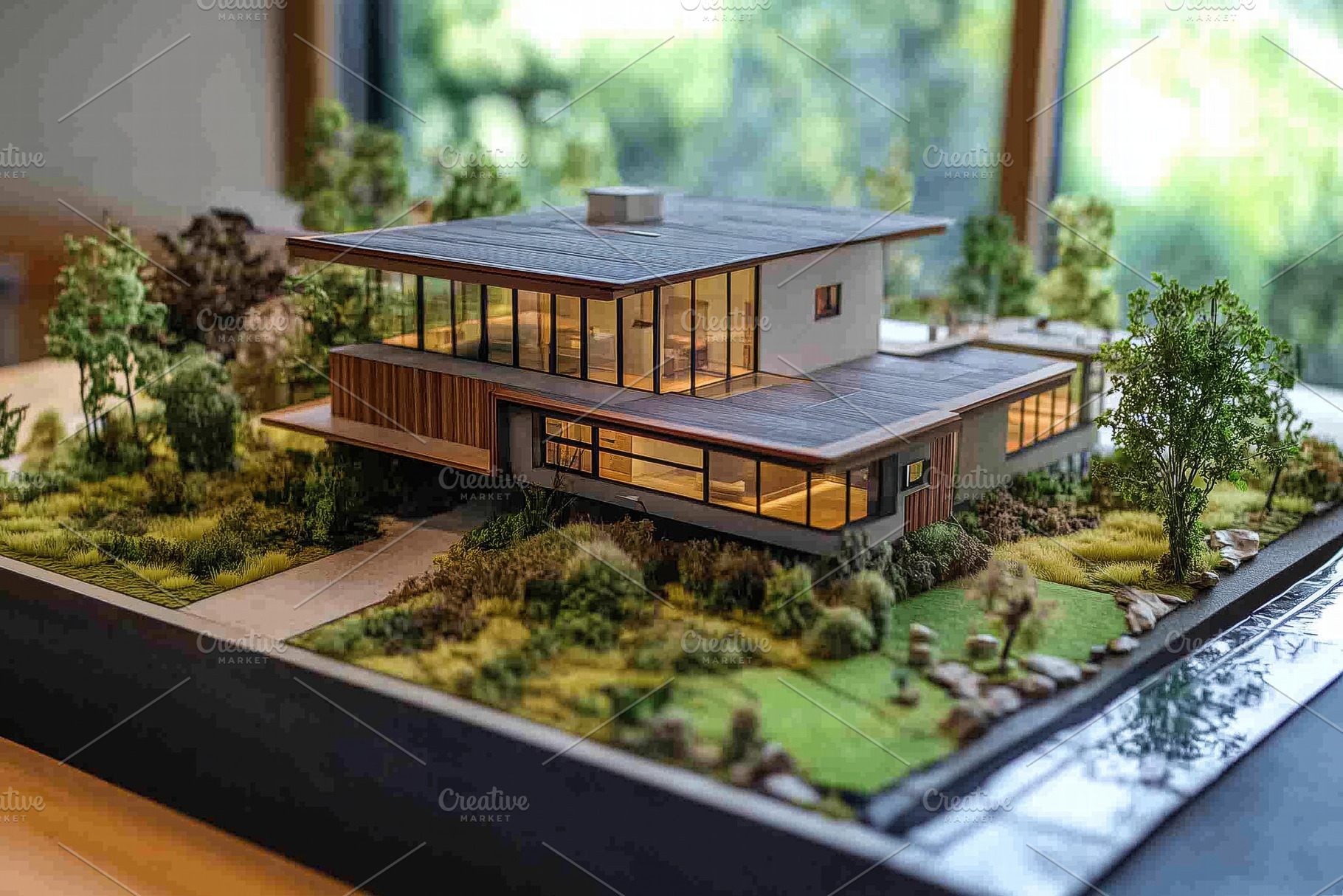 A Contemporary house style detailed architectural model of a modern ...