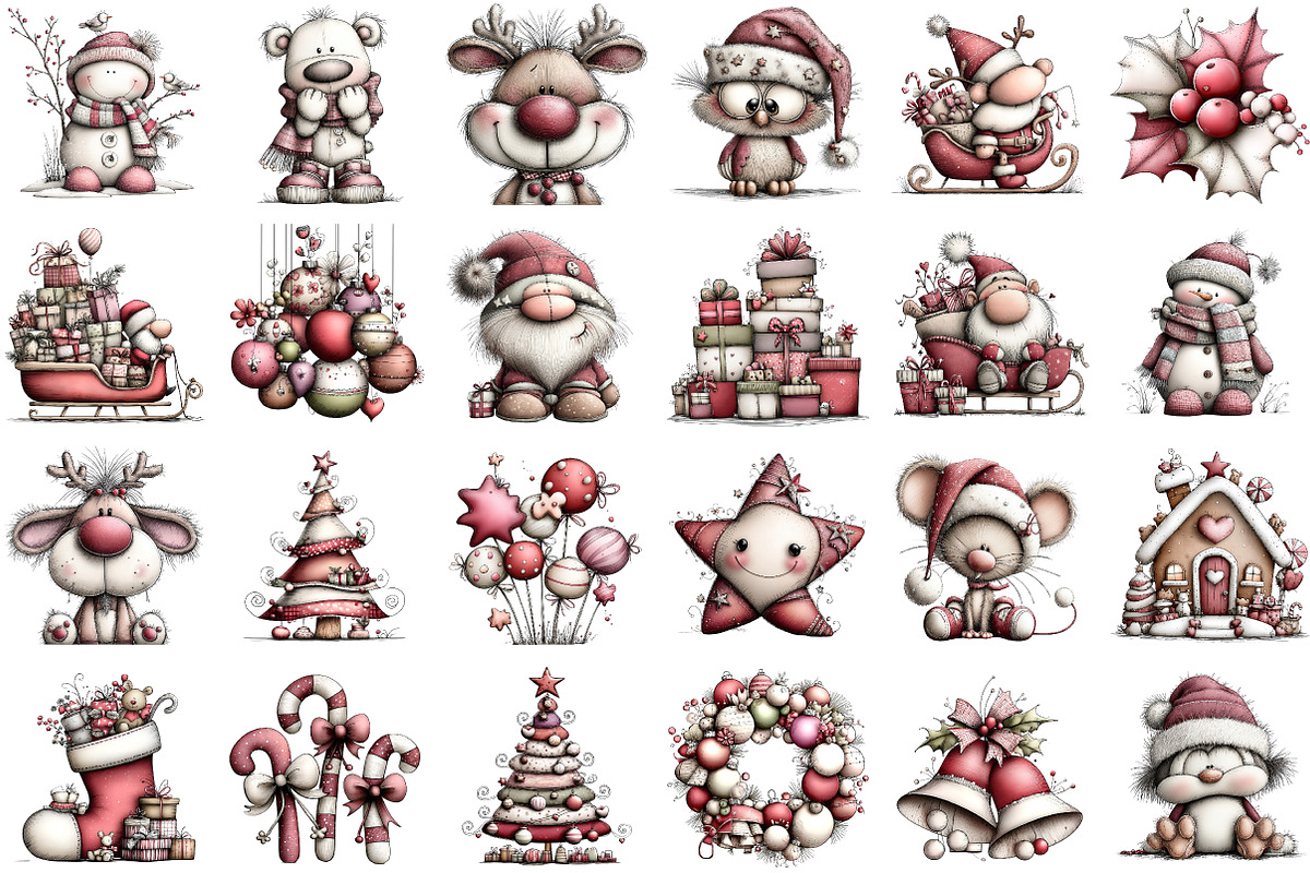 Whimsical Christmas Clipart, an Illustration by Sublimation Artist (Photo 2 of 6)