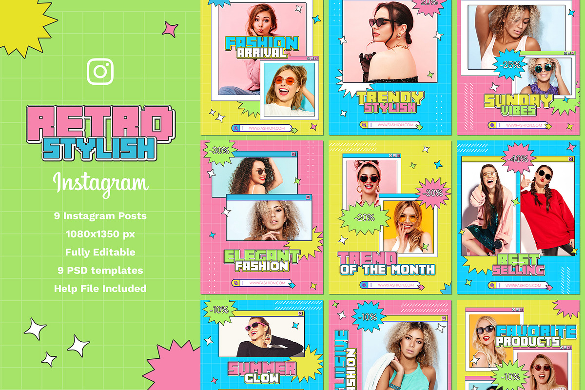 Retro Stylish Instagram, a Social Media Template by Andrew Skoch Design (Photo 1 of 6)