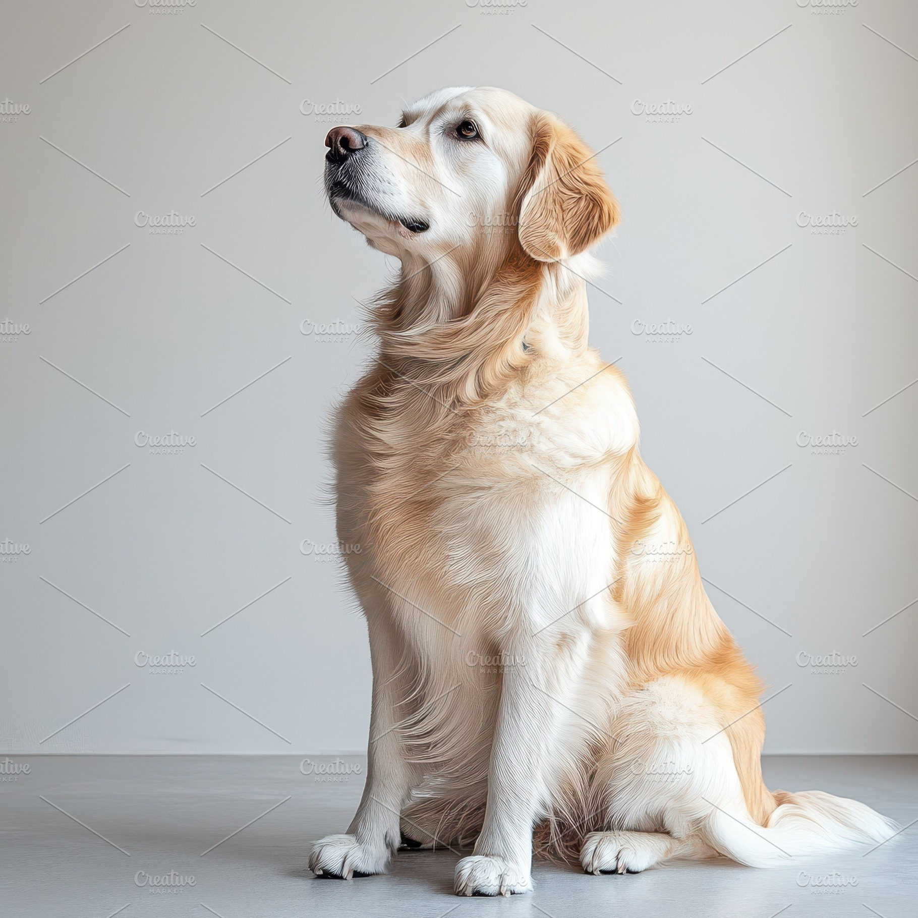 Golden Retriever Dog Sitting Pretty, an Animal Photo by Pixeness Studio