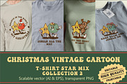 Christmas Star Mix Vintage Cartoon, an Illustration by vectstudio (Thumbnail 1 of 5)