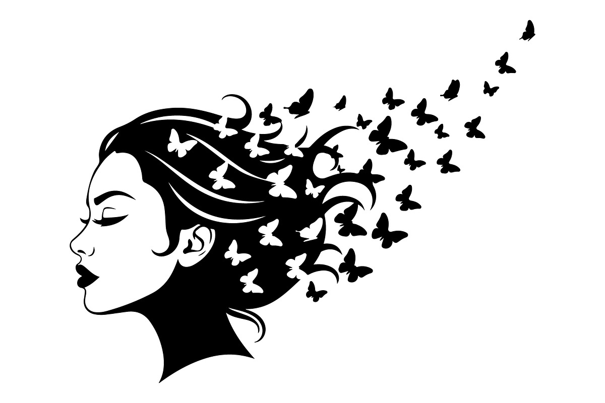 Woman Butterfly Hair Silhouette, an Object 3D Model by yasushie (Photo 9 of 31)