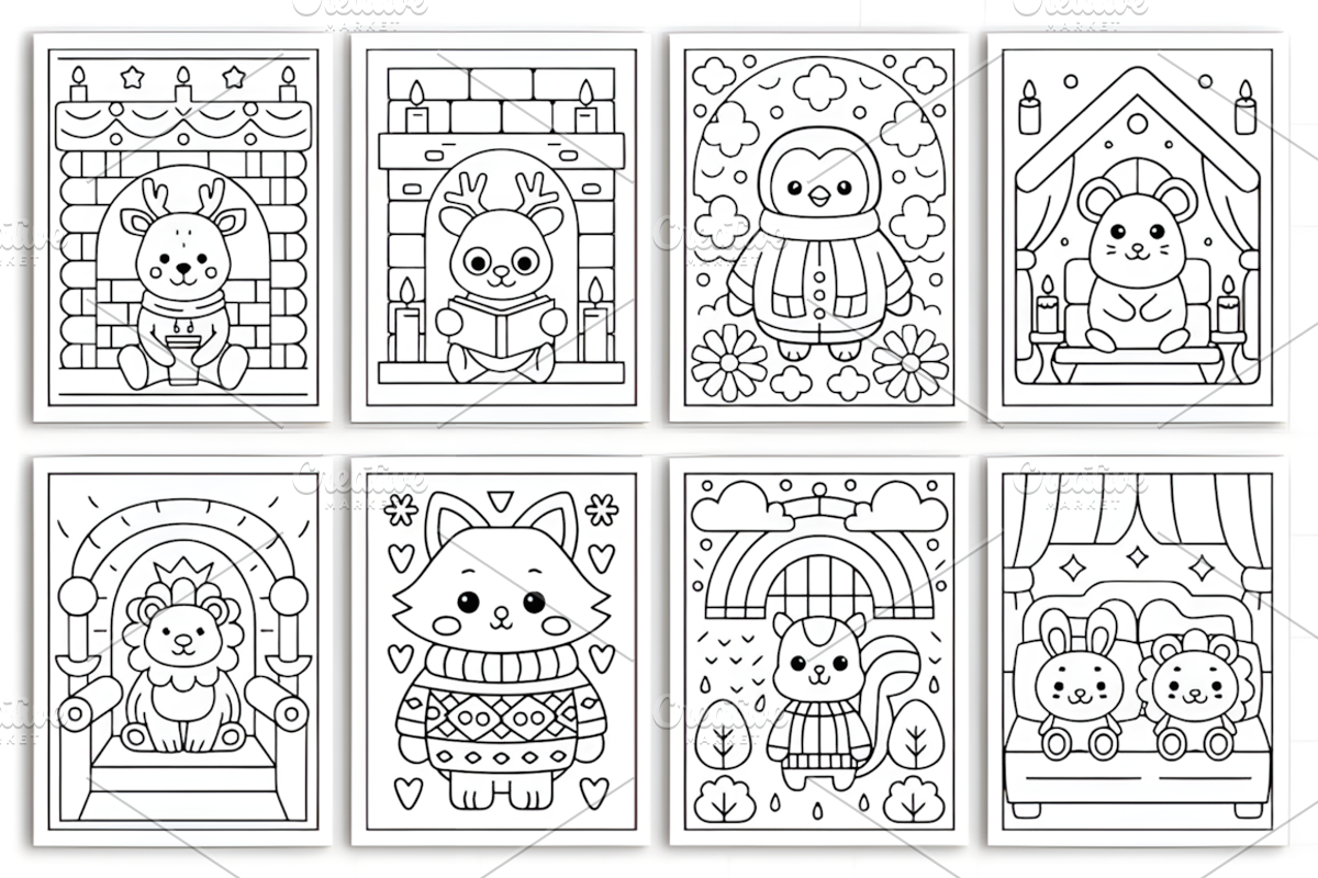 Cozy Friends Coloring Pages for Kids, an Animal Illustration by Ink Gallery (Photo 3 of 3)