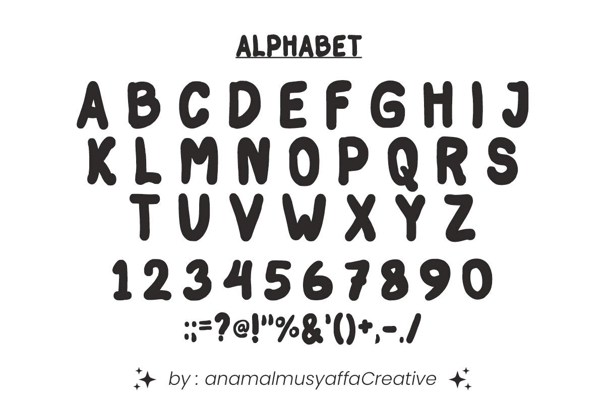 Simple Comic 2 - Kids Bubble Font, a Handwritten Font by KiddoGlyphs Studio (Photo 4 of 4)