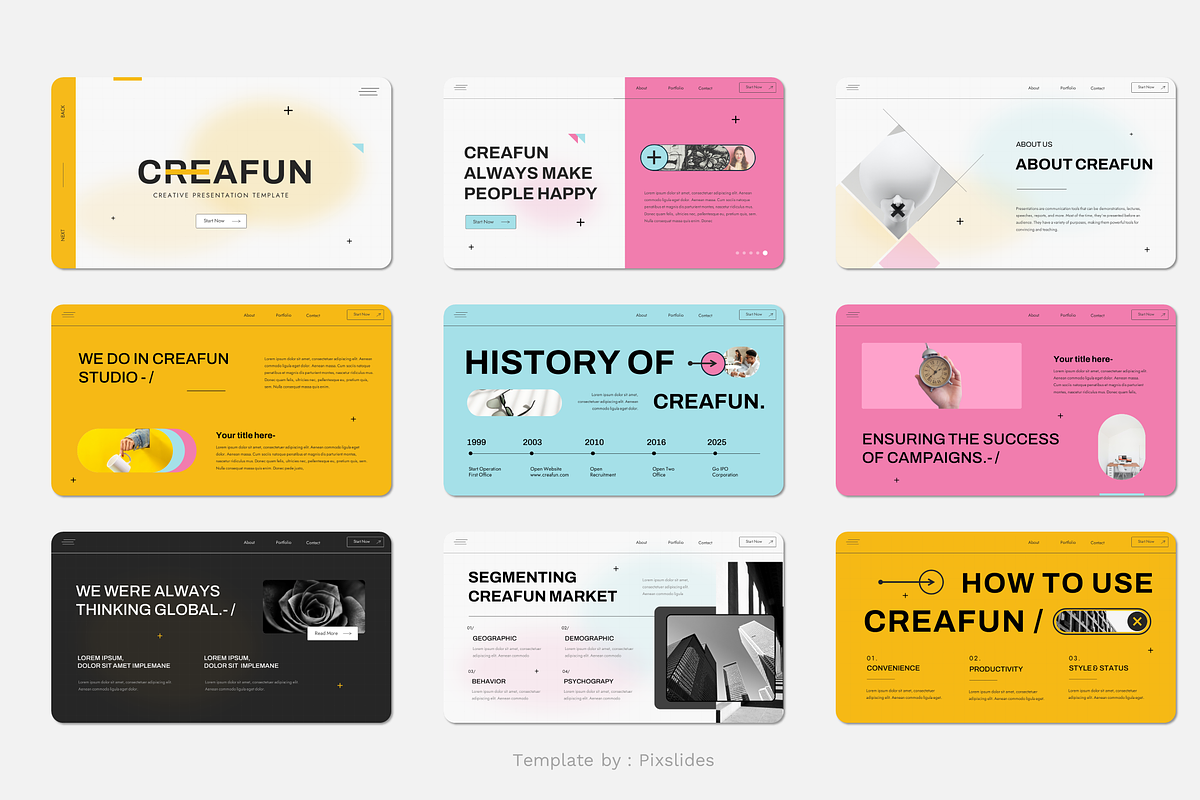 Creative Fun Agency PowerPoint, a Presentation Template by Pixslides (Photo 2 of 9)