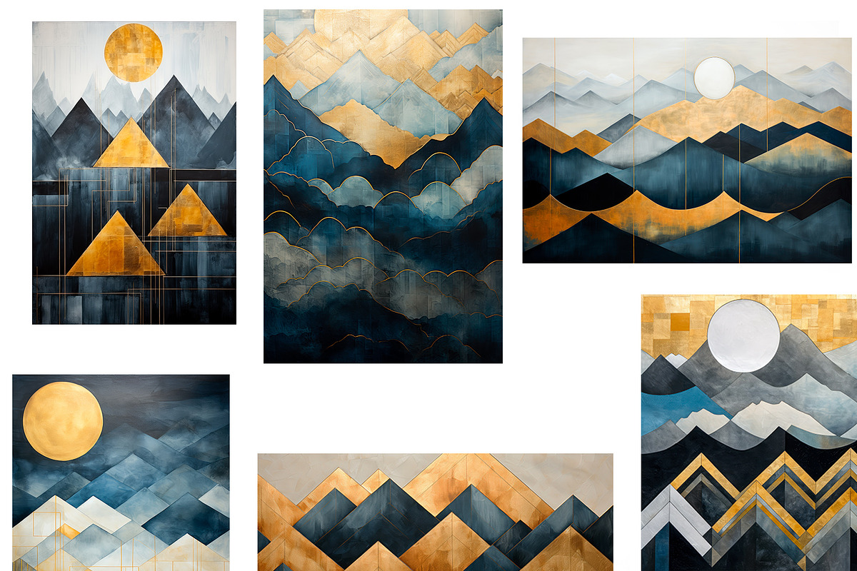 Geometric mountain landscape., a Wallpaper Graphic by O m N i  Studio (Photo 9 of 15)