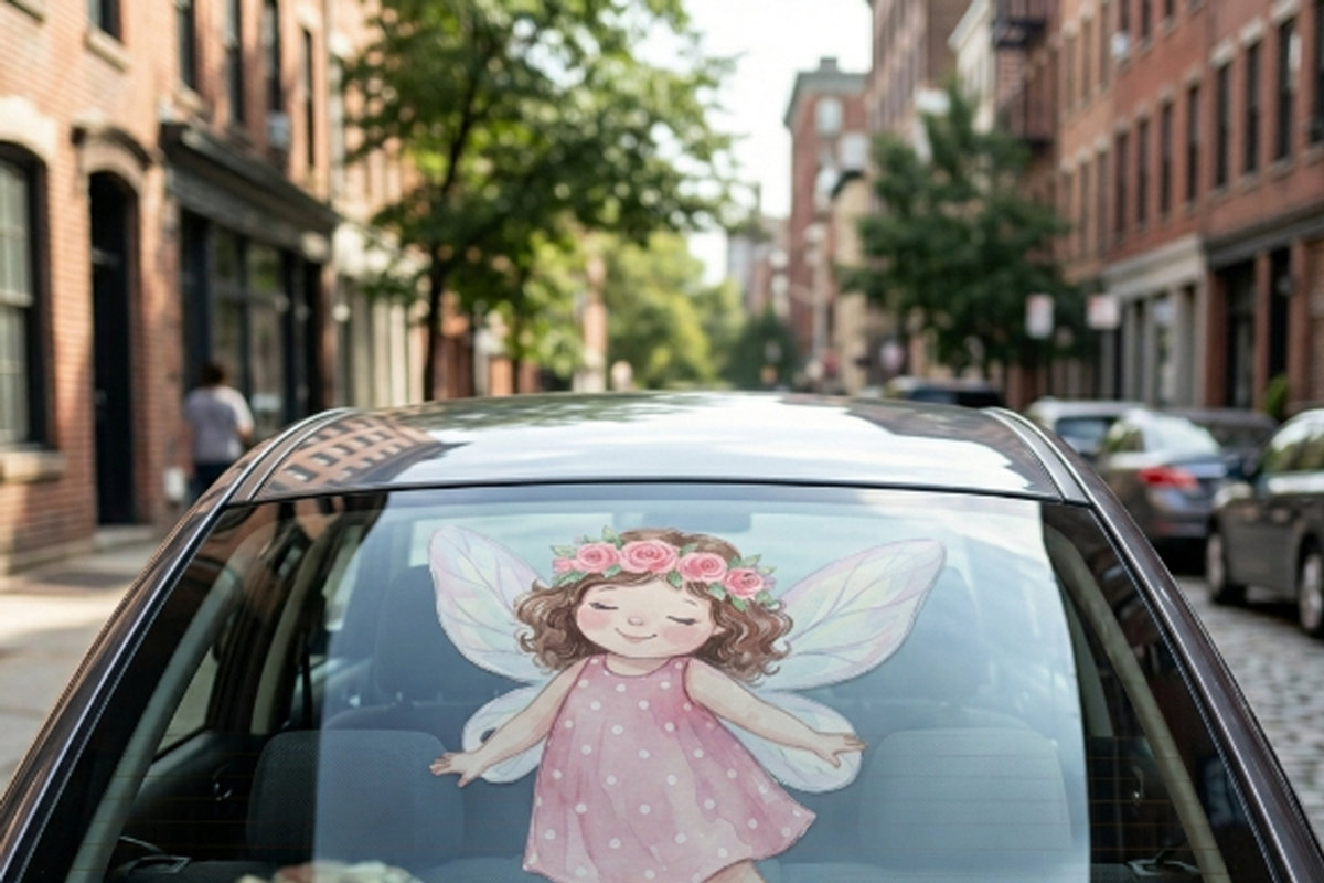 Watercolor Little Fairy Girl Design, a Shirt Mockup by Vector Stall (Photo 4 of 9)