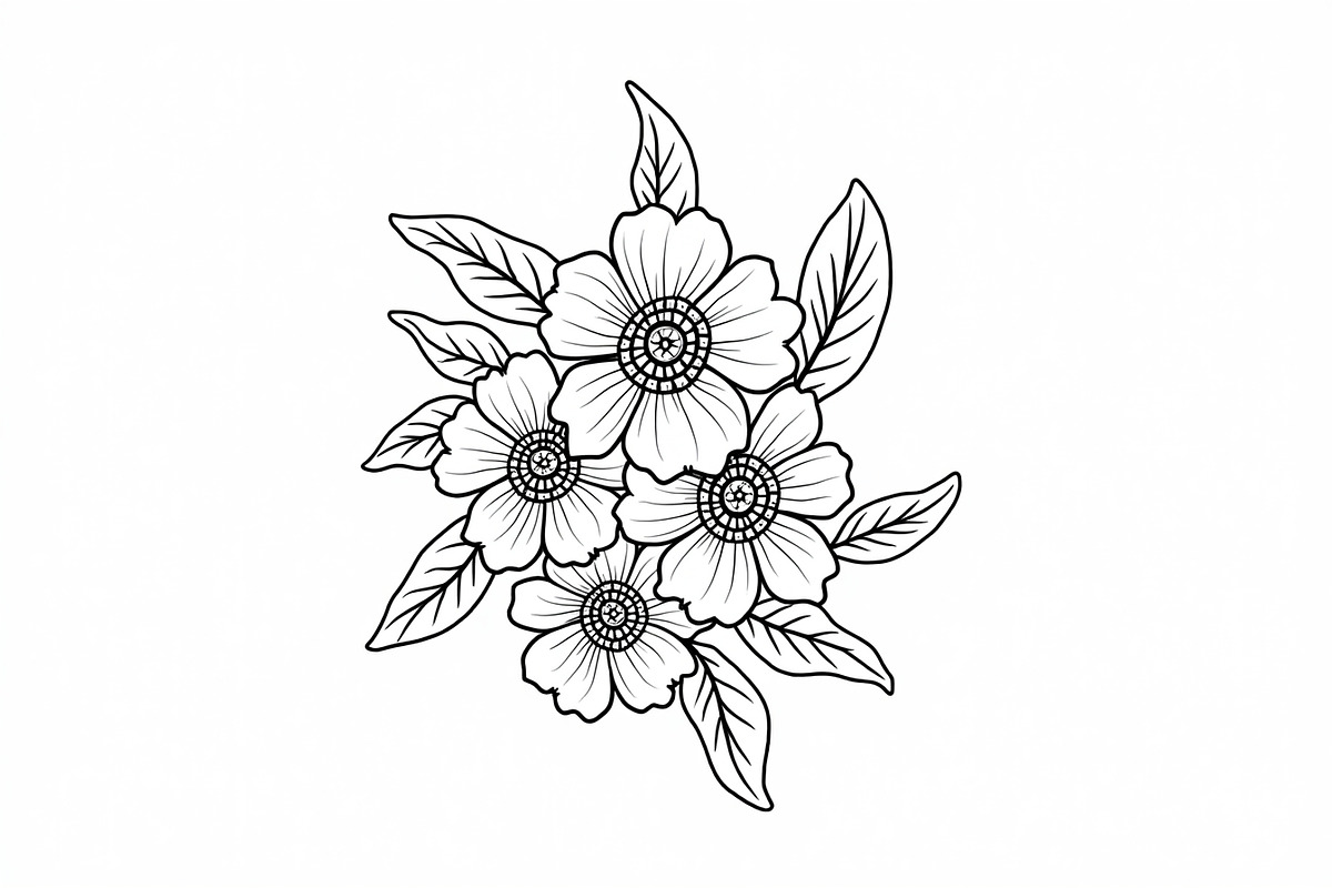 Floral Coloring Book for Adults, an Illustration by Designs_River (Photo 9 of 9)