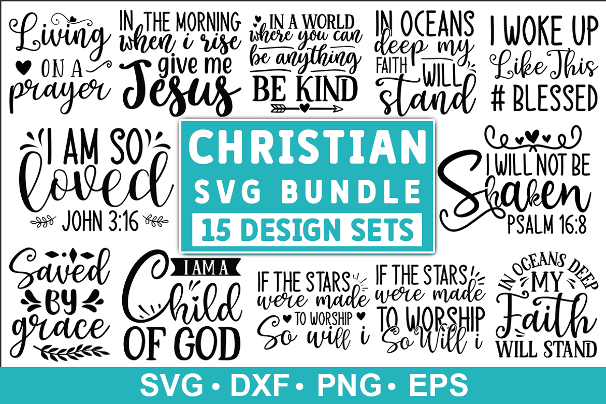 Christian Inspirational SVG Bundle, an Illustration by Designvipe (Photo 1 of 3)