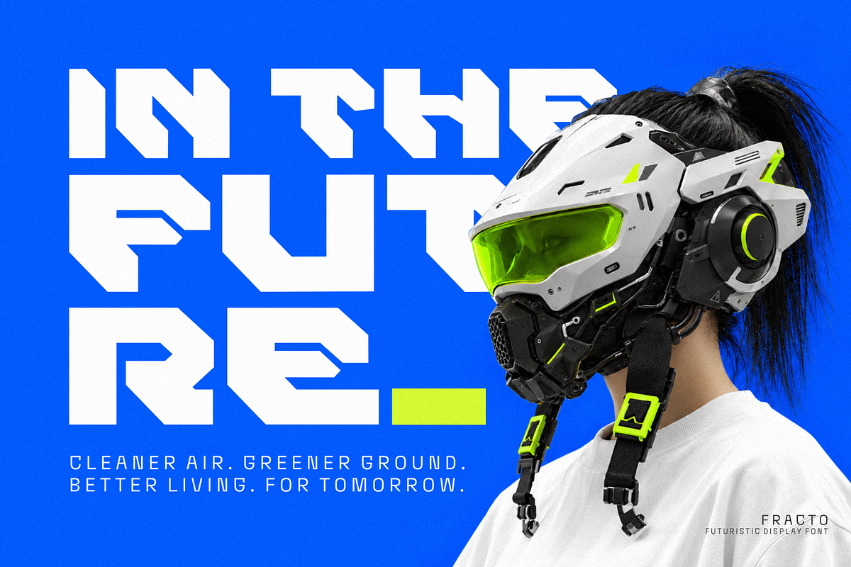 Fracto - Futuristic Display Font, a Sans Serif Font by figuree studio (Photo 2 of 10)