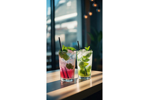 Refreshing summer drinks in a cafe, a Nature Photo by Beautiful things