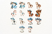 Blue Cowboy Clipart Set, a Person Illustration by Nicolle's Colorful Art (Thumbnail 5 of 8)