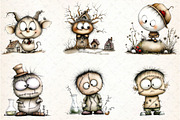 Whimsical Halloween Clipart Bundle, an Illustration by DreamCafeArt (Thumbnail 3 of 8)