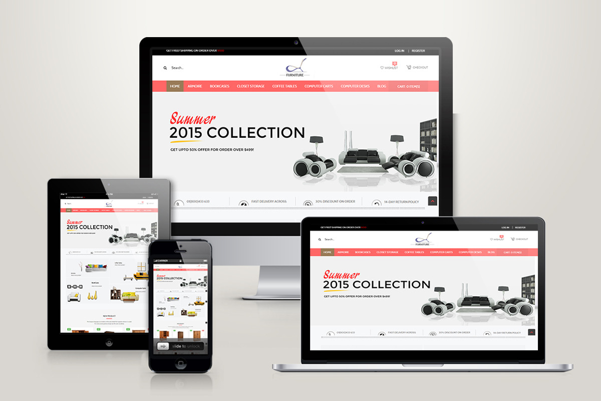 Responsive Magento Furniture Theme, a Websites & App Template by Cmsideas (Photo 1 of 3)