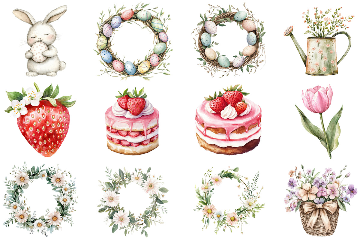 Whimsy Easter, Spring Illustrations, an Illustration by DreamCafeArt (Photo 2 of 8)