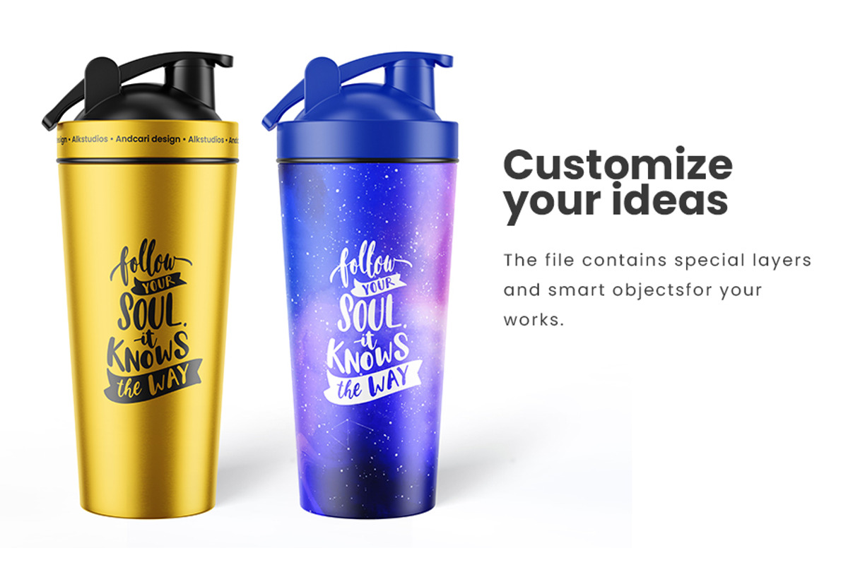 Shaker Bottle Mockup, a Packaging Mockup by AlkStudio (Photo 5 of 5)