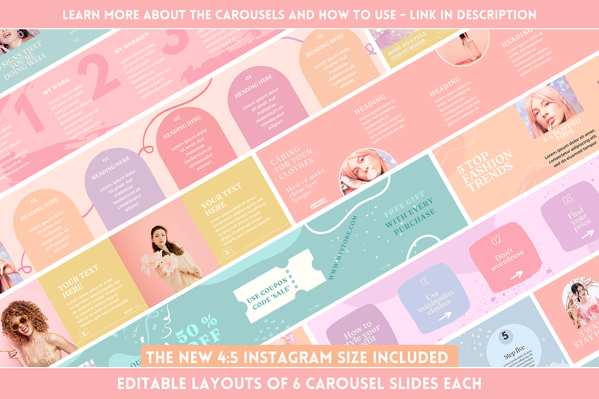 Pastel Instagram Template Bundle, a Social Media Template by SunshineStudioBoutique (Photo 6 of 9)