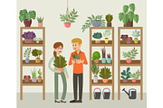 Flower and Home Plant Store, a Decorative Illustration by Gurza SHOP (Thumbnail 7 of 8)