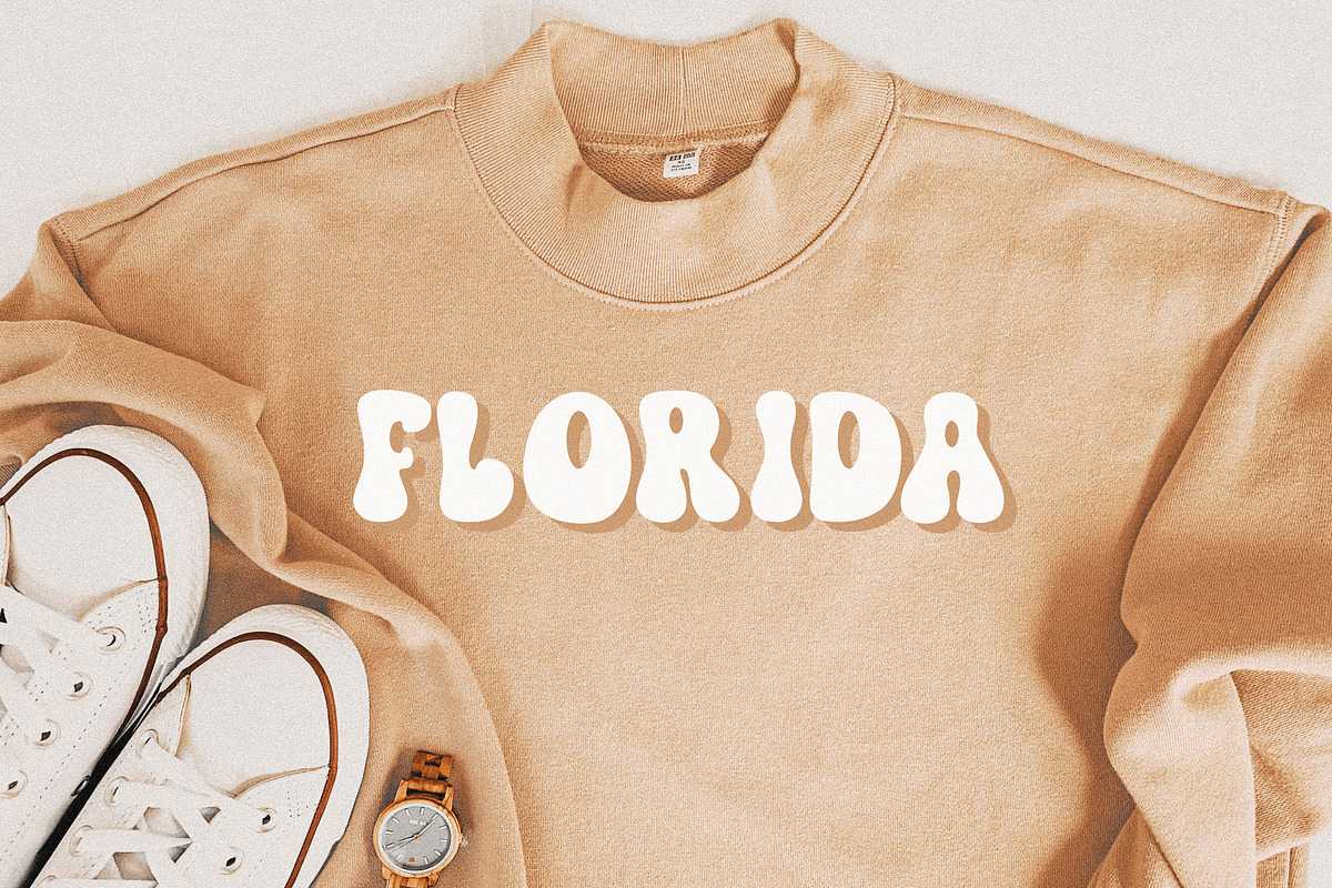 Honey Babe Groovy Retro Font, a Handwritten Font by BarcelonaShop (Photo 4 of 9)