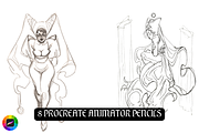 8 Procreate Animator Pencils, a Brush Add-On by Cavasker (Thumbnail 1 of 4)
