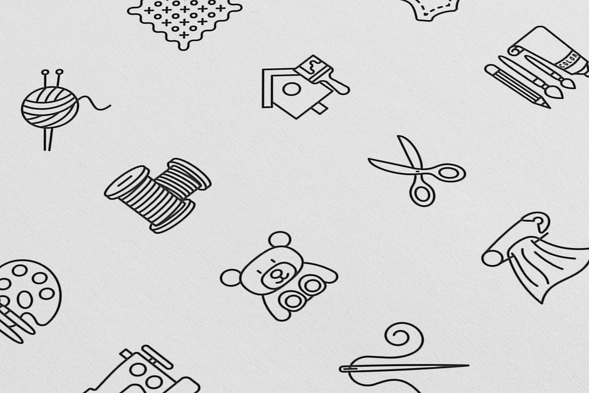 Handmade | 16 Thin Line Icons Set, an Outline Icon by Alex Blogoodf (Photo 8 of 11)
