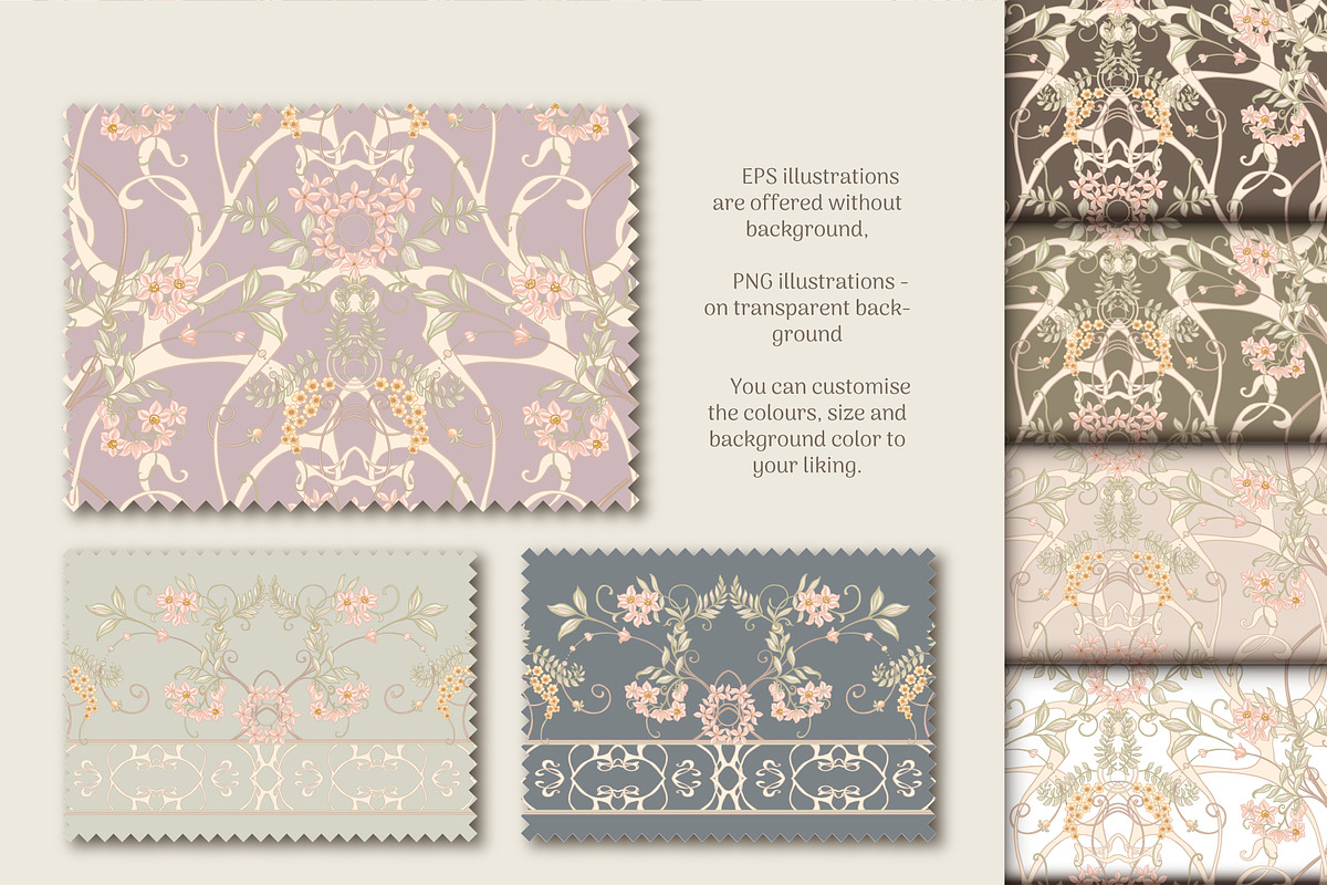 Floral liberty - 3 seamless patterns, a Pattern Graphic by Elen-Lane (Photo 2 of 5)