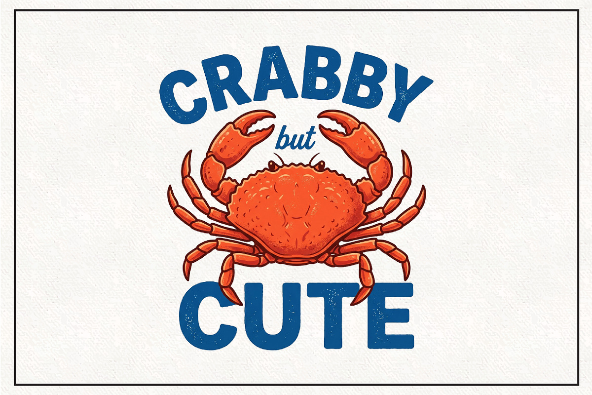 Crabby but Cute Beach Crab Summer, an Animal Illustration by CraftArtStudio (Photo 1 of 4)