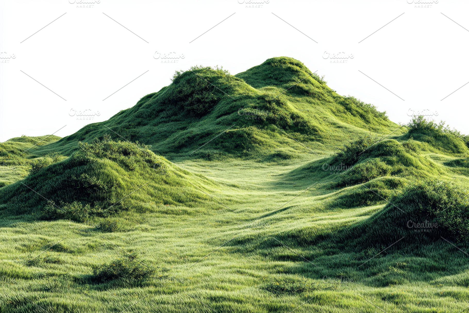 Rolling Green Hills Lush Grassland L, a Photo by Pixeness Studio
