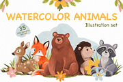 Watercolor animals. Illustration set, an Animal Illustration by Maria Summer (Thumbnail 1 of 9)