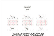 Simple Pink Calendar, a Stationery Template by byfloraison (Thumbnail 2 of 2)