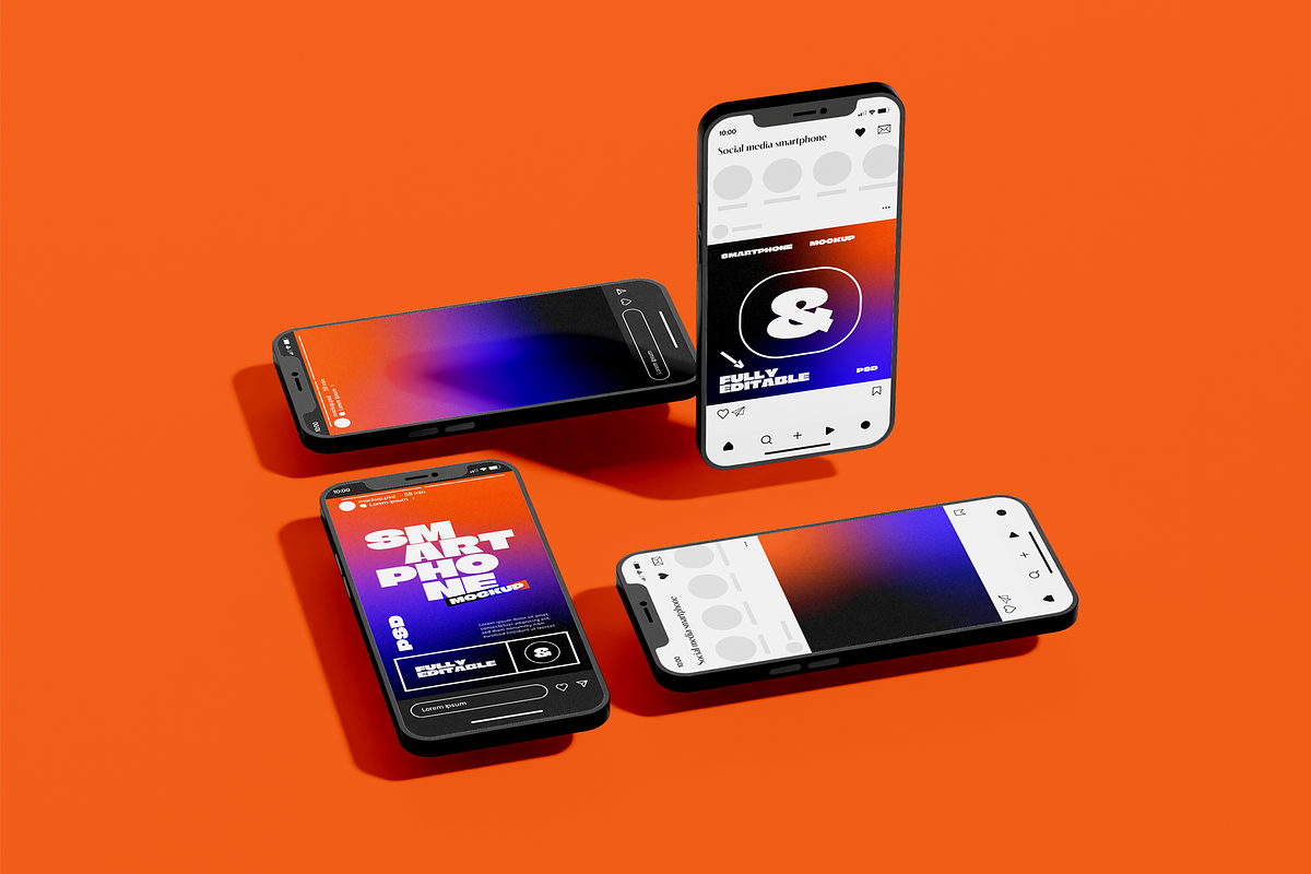 Four Smartphone Screens Mockup, an Android Mockup by Hubzway (Photo 2 of 2)