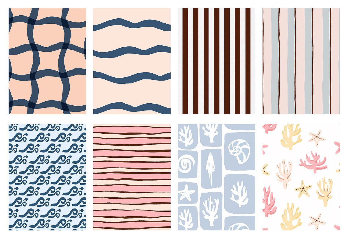 Summer Vibes Seamless backgrounds, a Pattern Graphic by Pattern + watercolor (Photo 3 of 13)