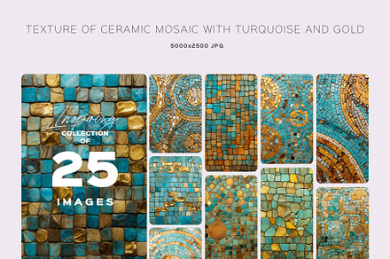 TEXTURE OF CERAMIC MOSAIC WITH TURQU, a Texture Graphic by Sophico