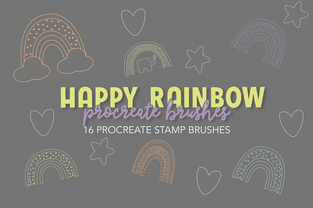 Rainbow Stamp Brushes for Procreate