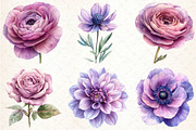 Lavender & Pink Flowers Watercolor, an Illustration by Libby Wishes (Thumbnail 3 of 7)