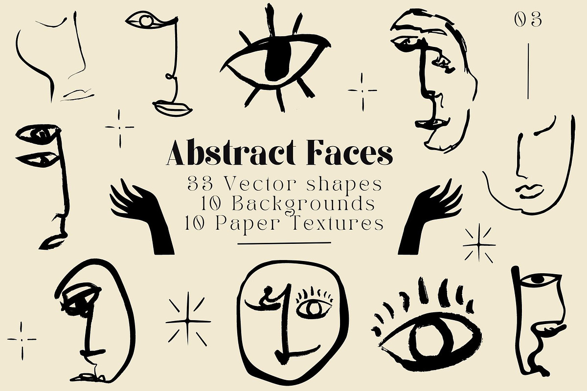 Abstract Faces Bundle, a Person Illustration by Hell Yeah Designs (Photo 1 of 13)
