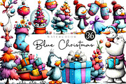 Whimsical Icy Blue Christmas Bundle, an Illustration by CreationArt (Thumbnail 1 of 5)