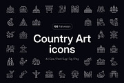 Country Icon Art Set, an Outline Icon by Prosymbols (Thumbnail 1 of 8)