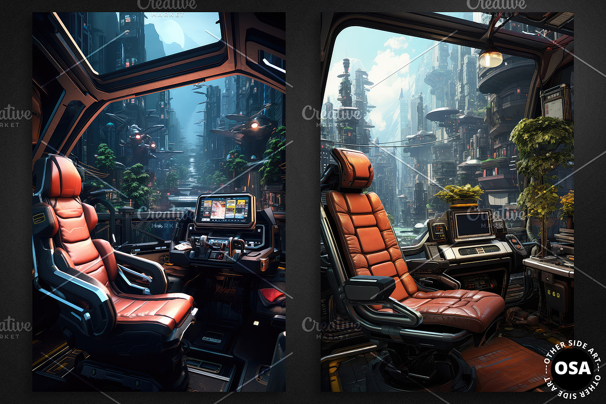 Cyberpunk Vehicle Interior Poster, a Background Graphic by Other Side Art (Photo 4 of 5)