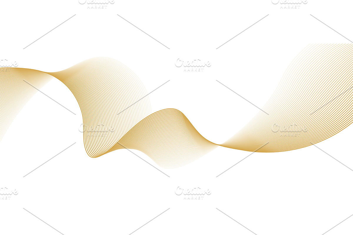 Golden line waves wavy ribbon swoosh, a Decorative Illustration by Vector Tradition (Photo 3 of 3)