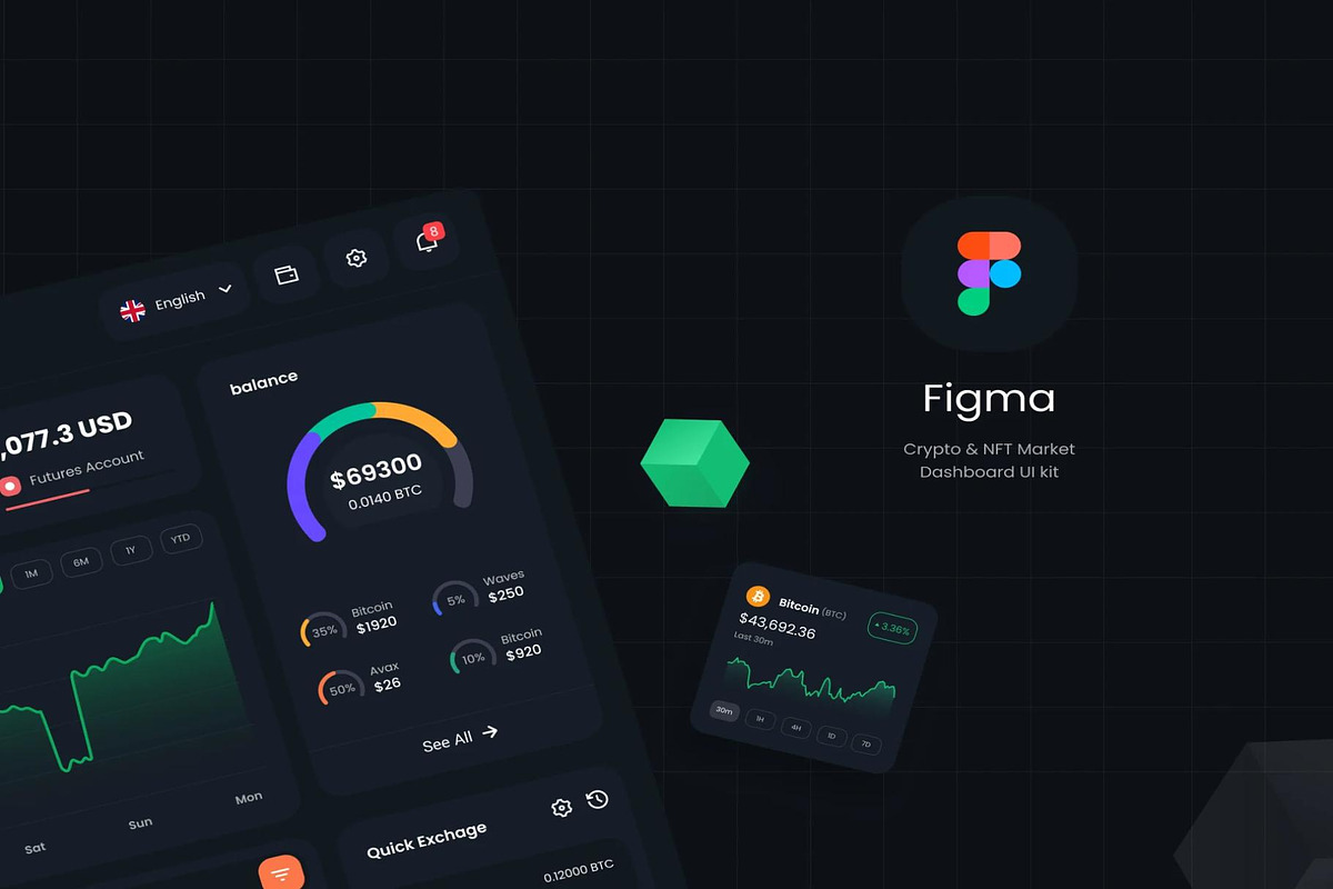 Crypto Whale Crypto NFT Dashboard Ui, an UI Kit Template by Creative Perspective (Photo 2 of 8)