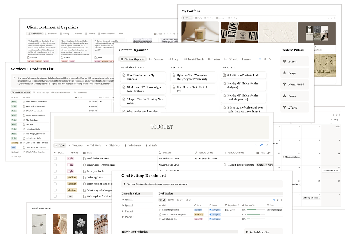 Creative Business Hub for Notion, a Marketing Template by MARA Design Co. (Photo 8 of 17)