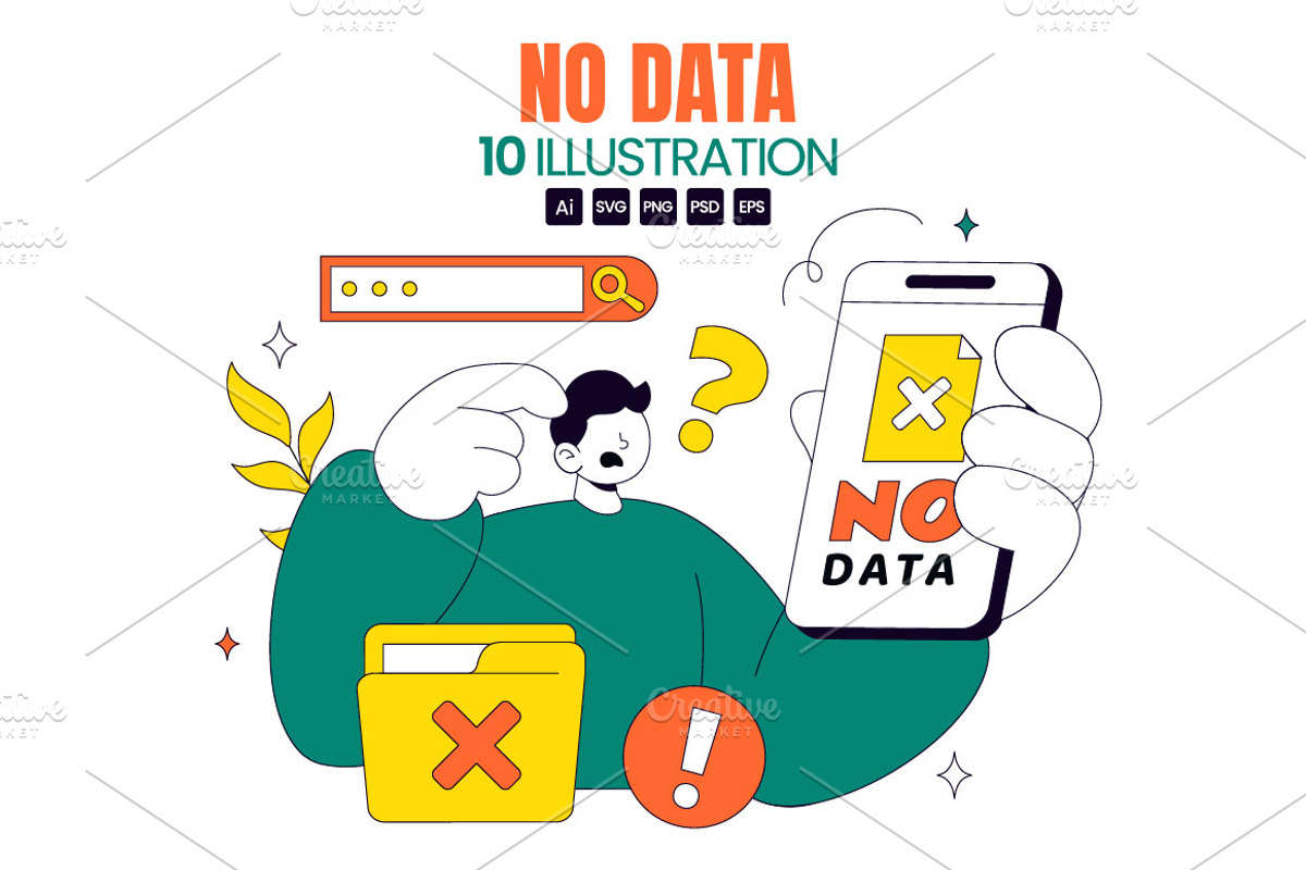 10 No Data Vector Illustration, a Technology Illustration by denayunebgt (Photo 1 of 4)
