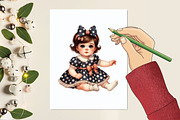 Cute Baby Girl Watercolor Clipart, a Graphic by designcity5 (Thumbnail 4 of 5)