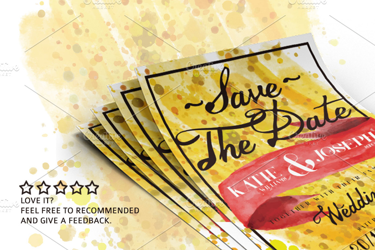 Watercolor Wedding Invitation, a Card Template by Tiaga (Photo 3 of 3)